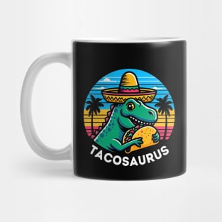 Retro Tacosaurus Taco Dinosaur T rex Funny Cinco de Mayo Mug